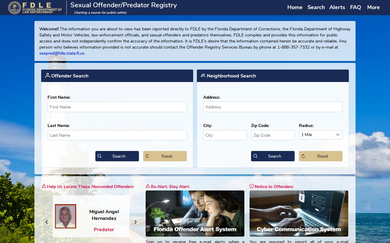 St. Johns County neighbors official offender geographic search