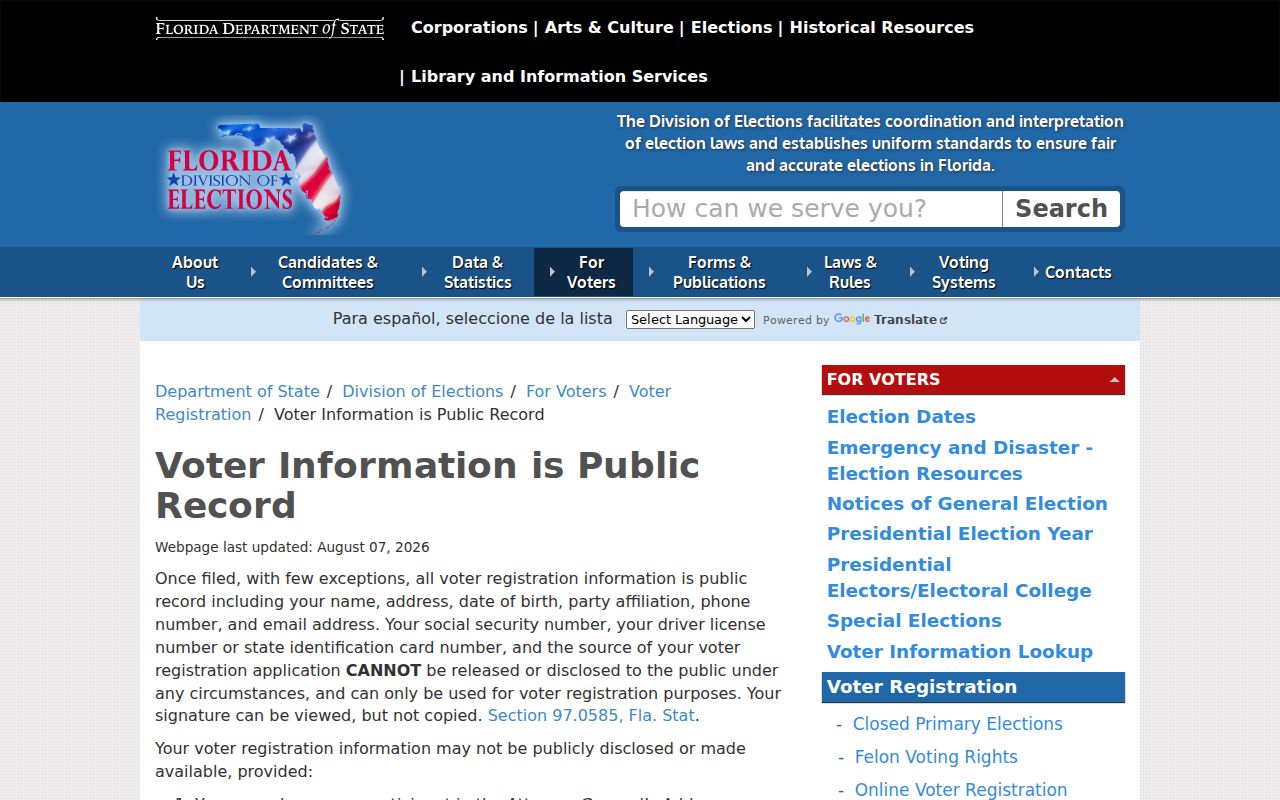 St. Johns County neighbors Florida public voter information guidance