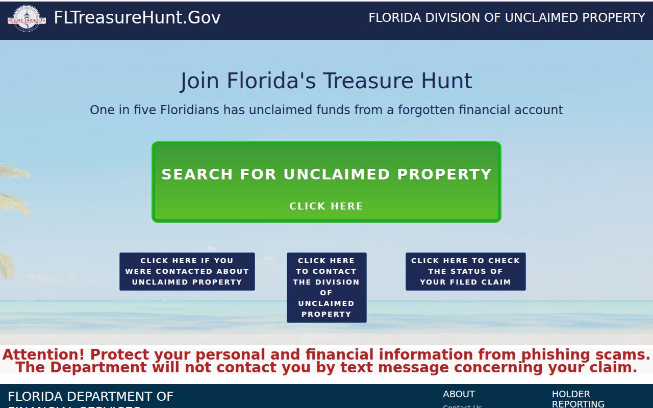Florida Treasure Hunt name search for a St. Johns County resident or heir