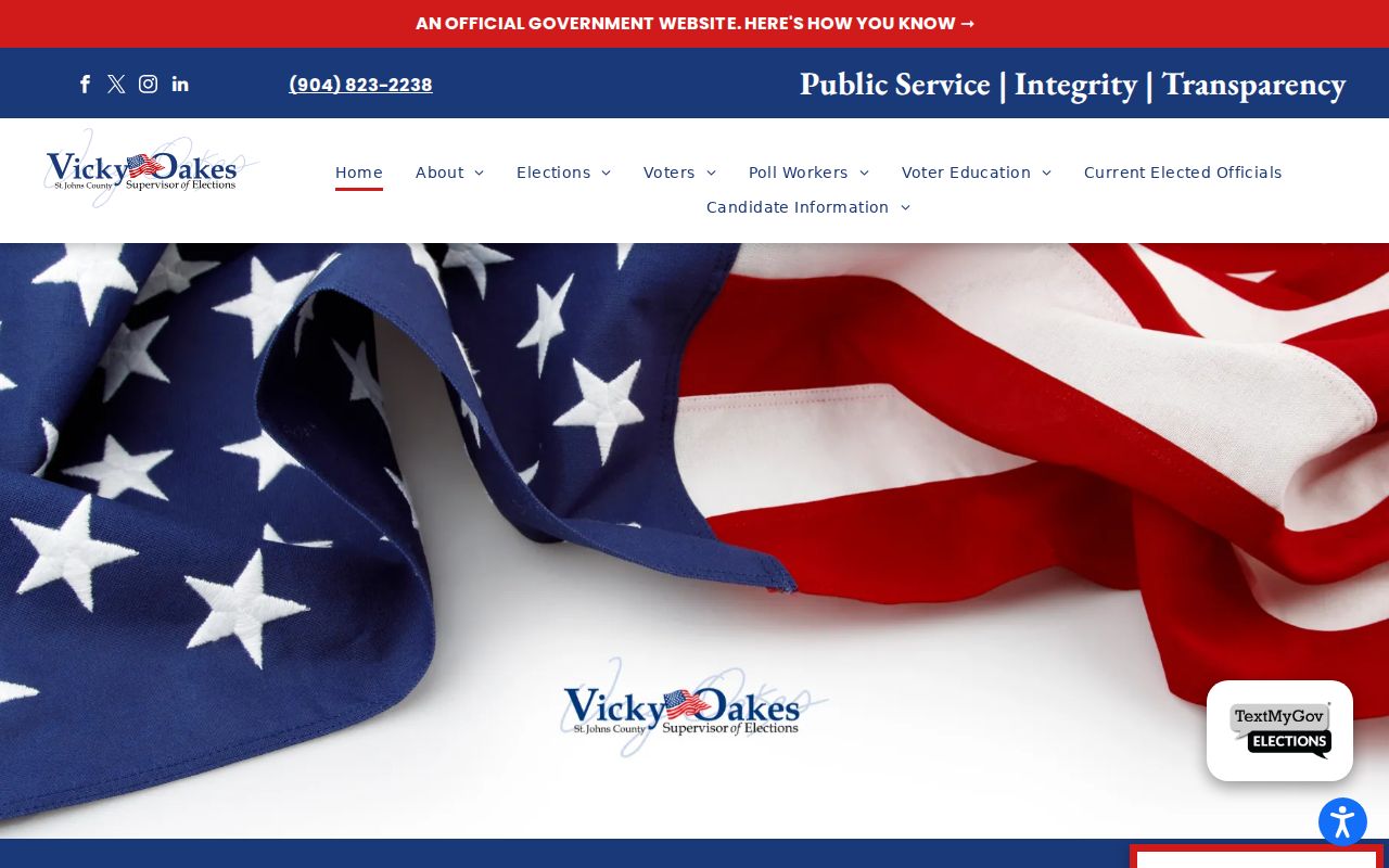 St. Johns County residents directory voter services at VoteSJC